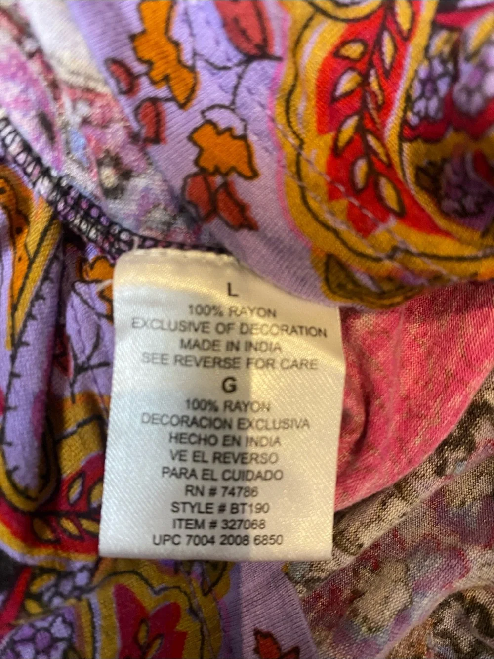 Bila Boho Paisley Lace Blouse | Festival Cottagecore Whimsigoth Rayon Top L